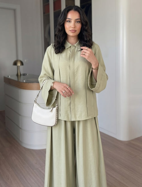 Button Down Grace Set - Sage Green
