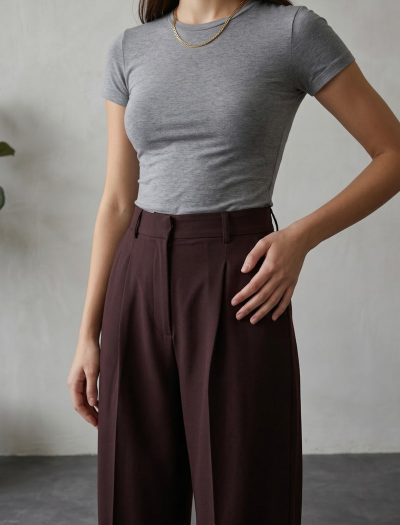 Tropical Woven Pant - Burgundy