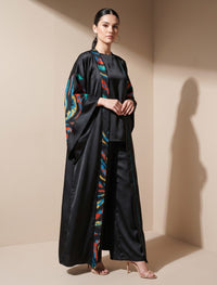 Silk Jacquard Women's Shrug - Black