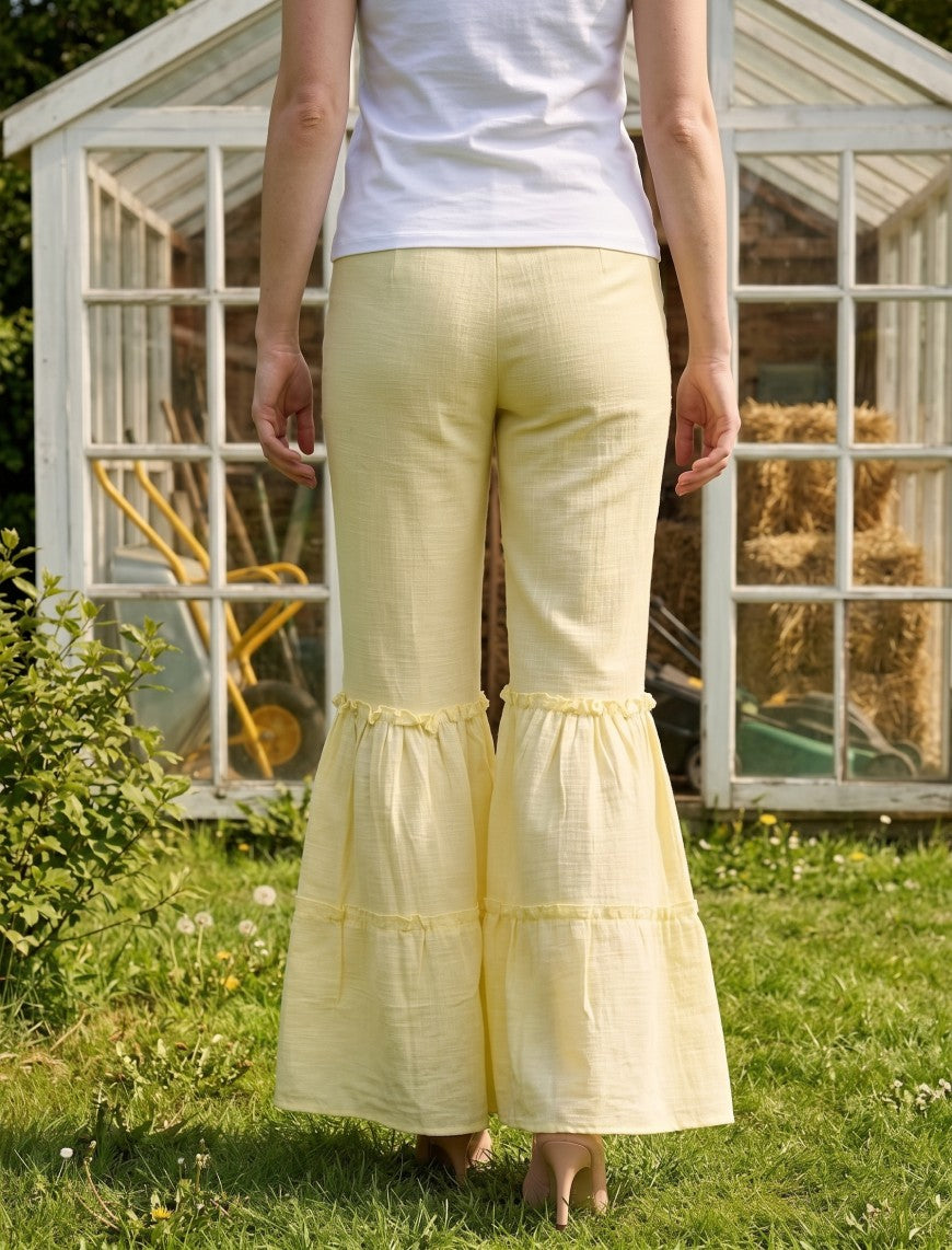Cotton Linen Trouser - Yellow