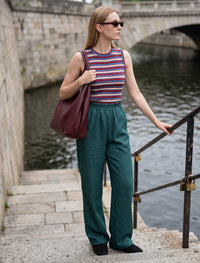 Cotton Linen Trouser - Green