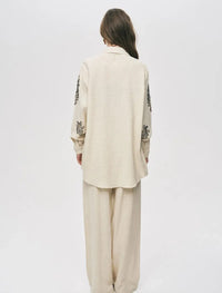 Beaded Oversize Shirt - Off White