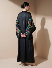Silk Jacquard Women's Shrug - Black