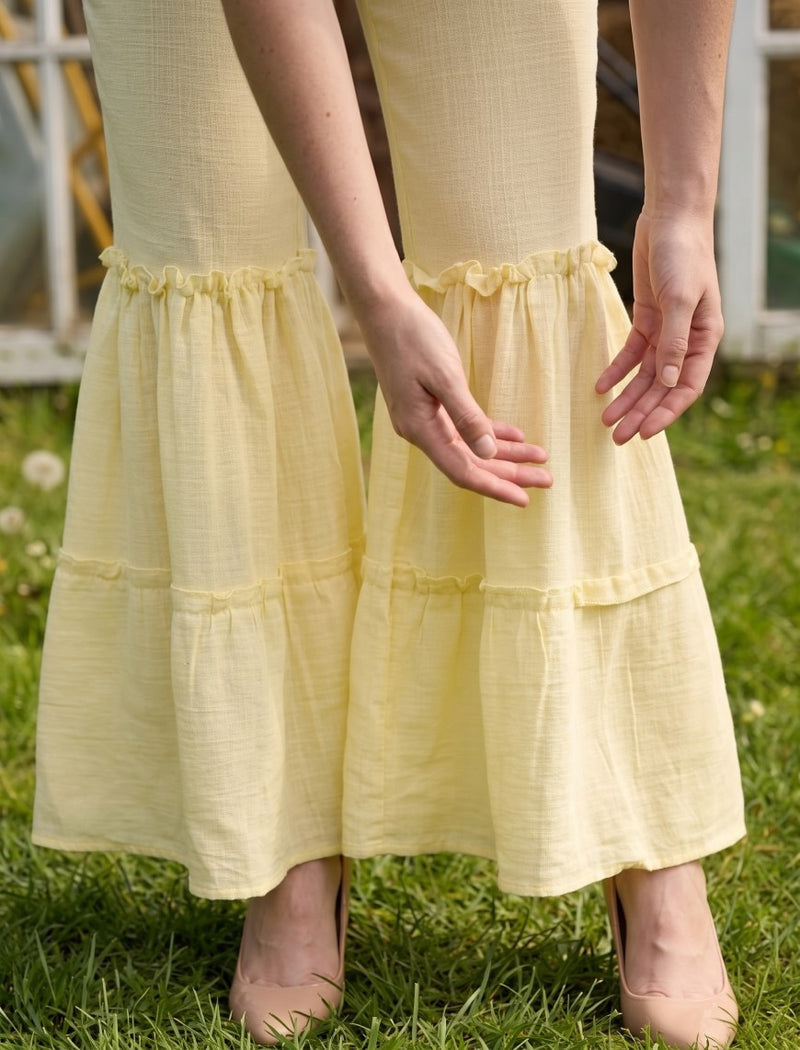 Cotton Linen Trouser - Yellow