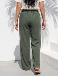 Cotton Linen Trouser - Green