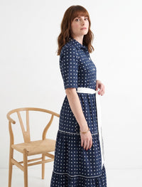 Indigo Silk Women's Frock - Blue
