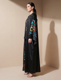 Silk Jacquard Women's Shrug - Black
