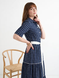 Indigo Silk Women's Frock - Blue