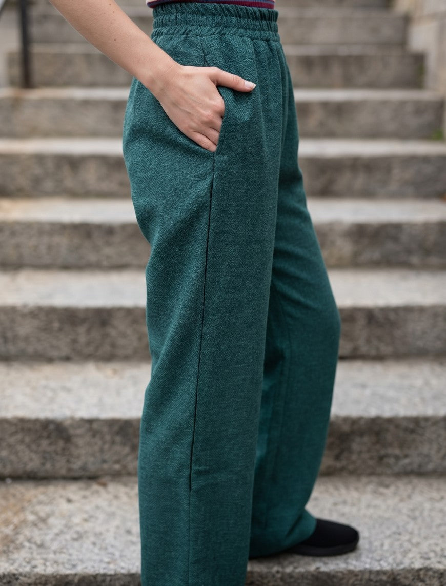Cotton Linen Trouser - Green