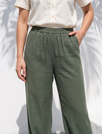 Cotton Linen Trouser - Green