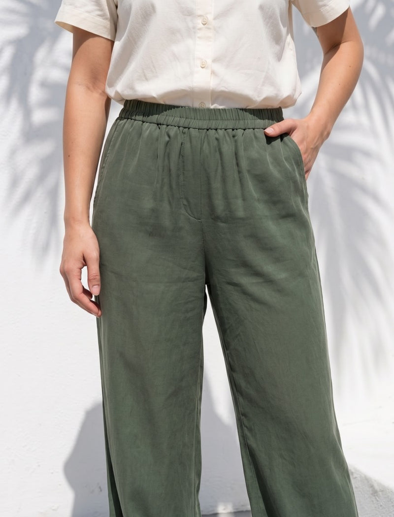 Cotton Linen Trouser - Green