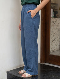 Cotton Linen Trouser - Blue