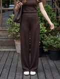 Cotton Blended Jersey Trouser - Brown