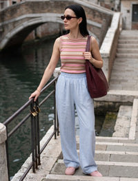 Cotton Linen Trouser - Sky