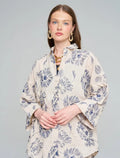 Oversize Shirt with Floral Embroidery and Sequin Details - Skin