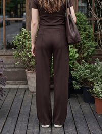 Cotton Blended Jersey Trouser - Brown