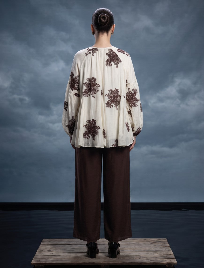 Co-Ords Set - White & Brown