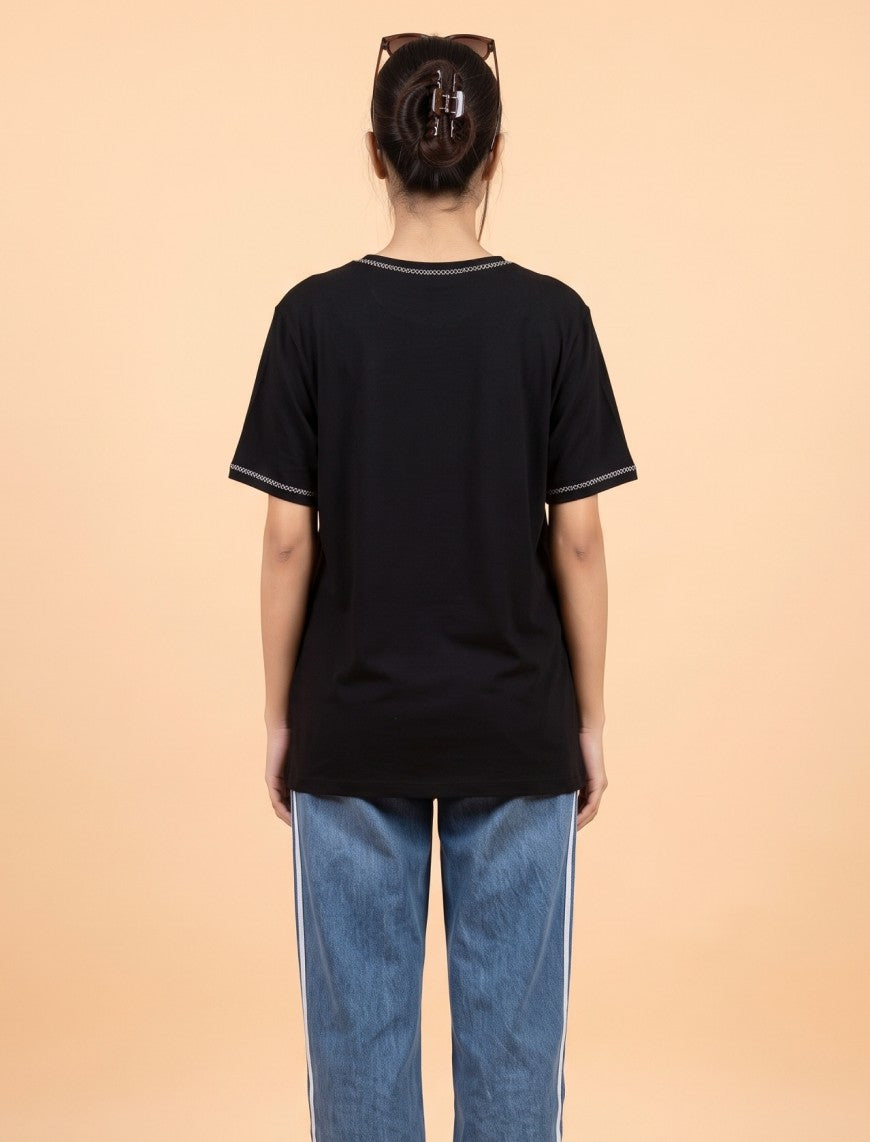 Round Neck T-Shirt - Black
