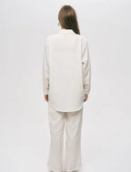 Oversize Stone Embellished Shirt - Off White