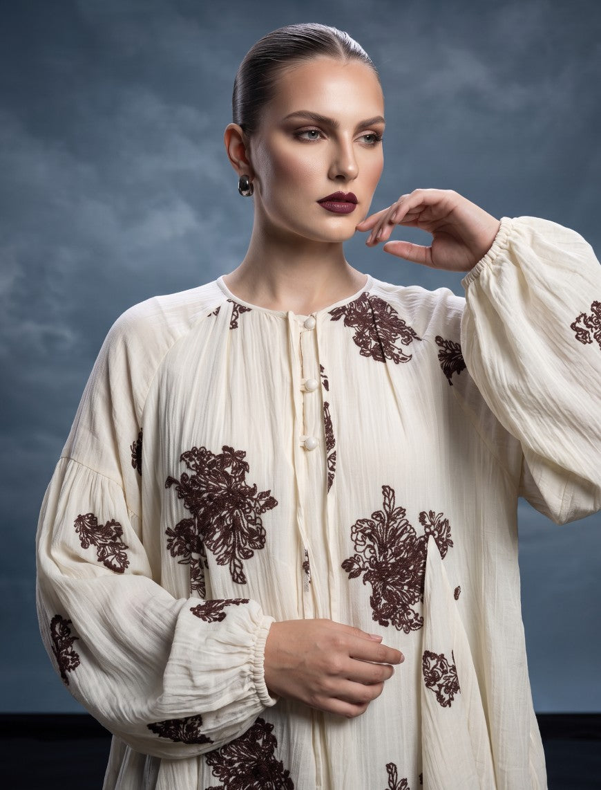 Co-Ords Set - White & Brown