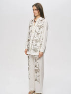 Oversize Stone Embellished Shirt - Off White