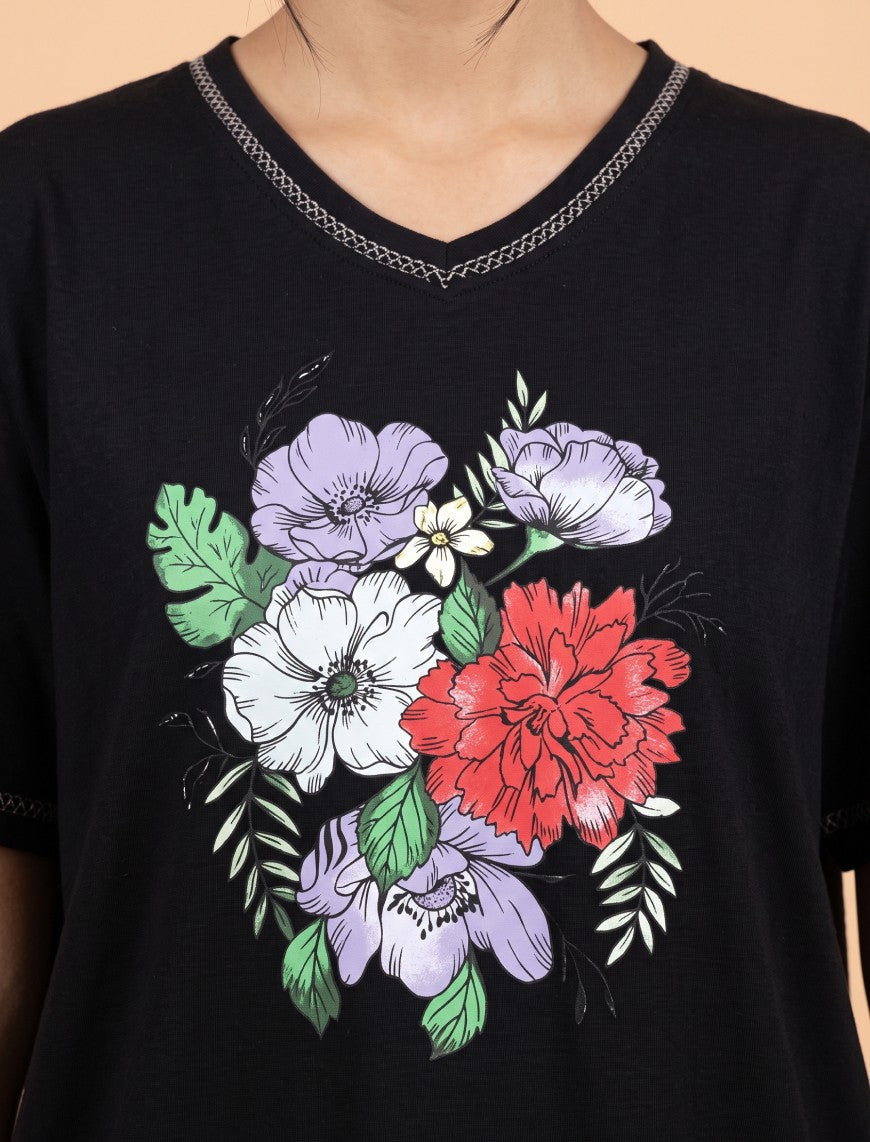 Round Neck T-Shirt - Black