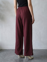 Linen Trouser - Maroon
