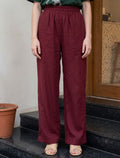 Cotton Linen Trouser - Magenta