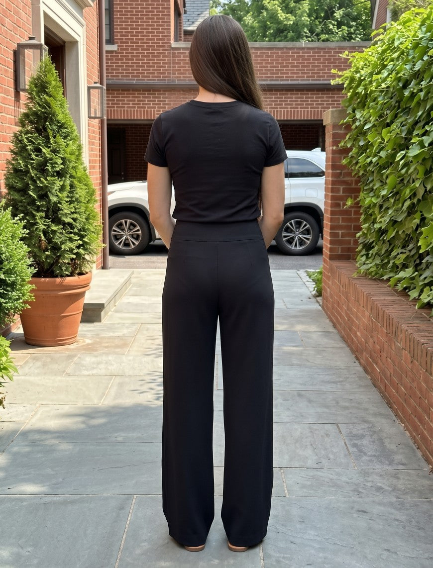 Cotton Linen Trouser - Black