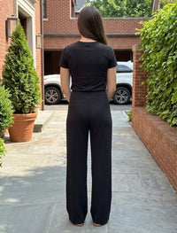 Cotton Linen Trouser - Black