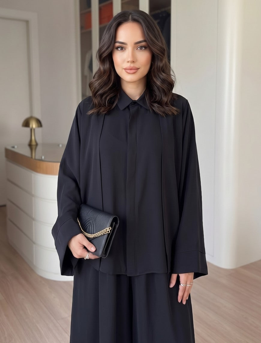 Button Down Grace Set - Black