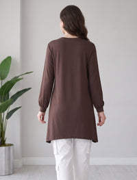 Round Neck T-Shirt - Brown