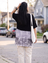 Round Neck T-Shirt - Black & Skin