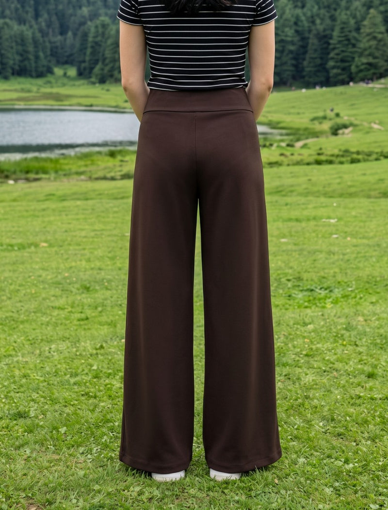 Cotton Blended Jersey Trouser - Brown