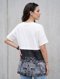 Round Neck T-Shirt - Black & White