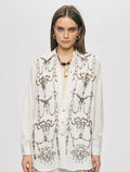 Oversize Stone Embellished Shirt - Off White