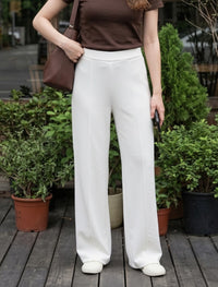 Cotton Blended Jersey Trouser - White
