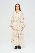 Floral Embroidered and Sequined Kimono - Black