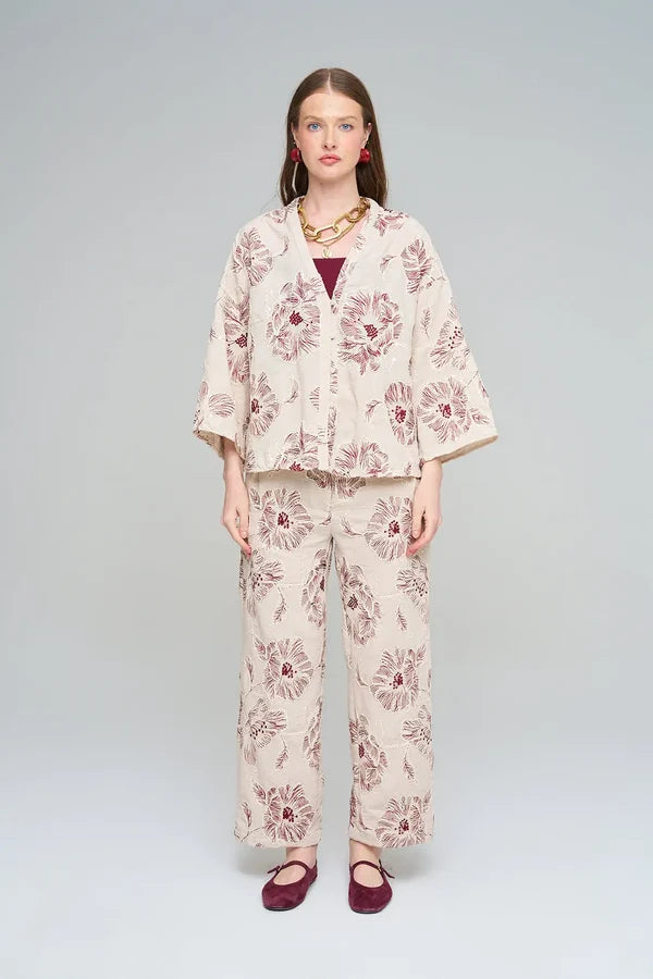 Shirt with Floral Embroidery and Sequin Details - Skin