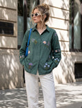 Indigo Cotton Linen Women's Shirt - Green