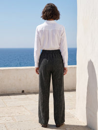 Cotton Linen Trouser - Black