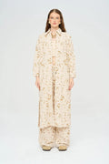 Bohemian Style Maxi Dress with Floral Embroidery and Sequins - Skin
