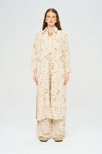 Bohemian Style Maxi Dress with Floral Embroidery and Sequins - Skin