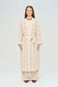 Beaded Kimono and Tank Top Set with Belt - Skin