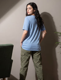 Round Neck T-Shirt - Blue