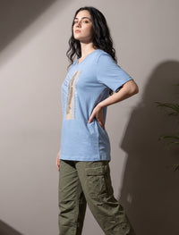 Round Neck T-Shirt - Blue