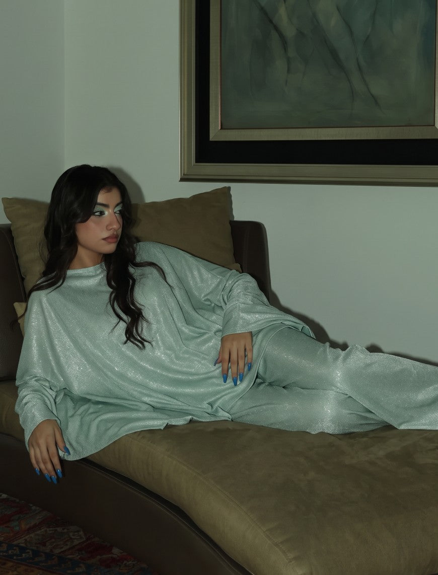 Moonlight Draped Co-ord Set - Green