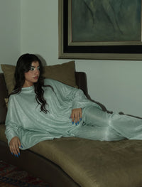 Moonlight Draped Co-ord Set - Green