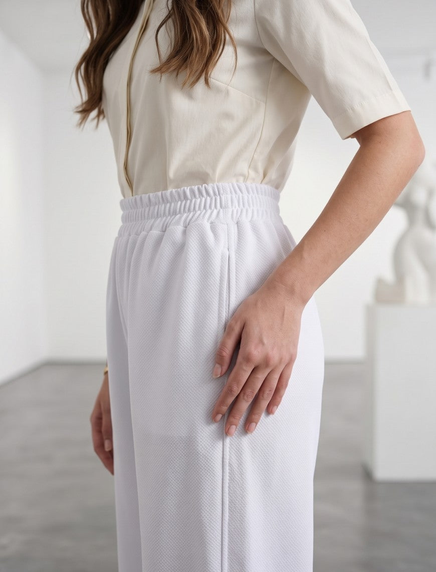 Cotton Linen Trouser - White