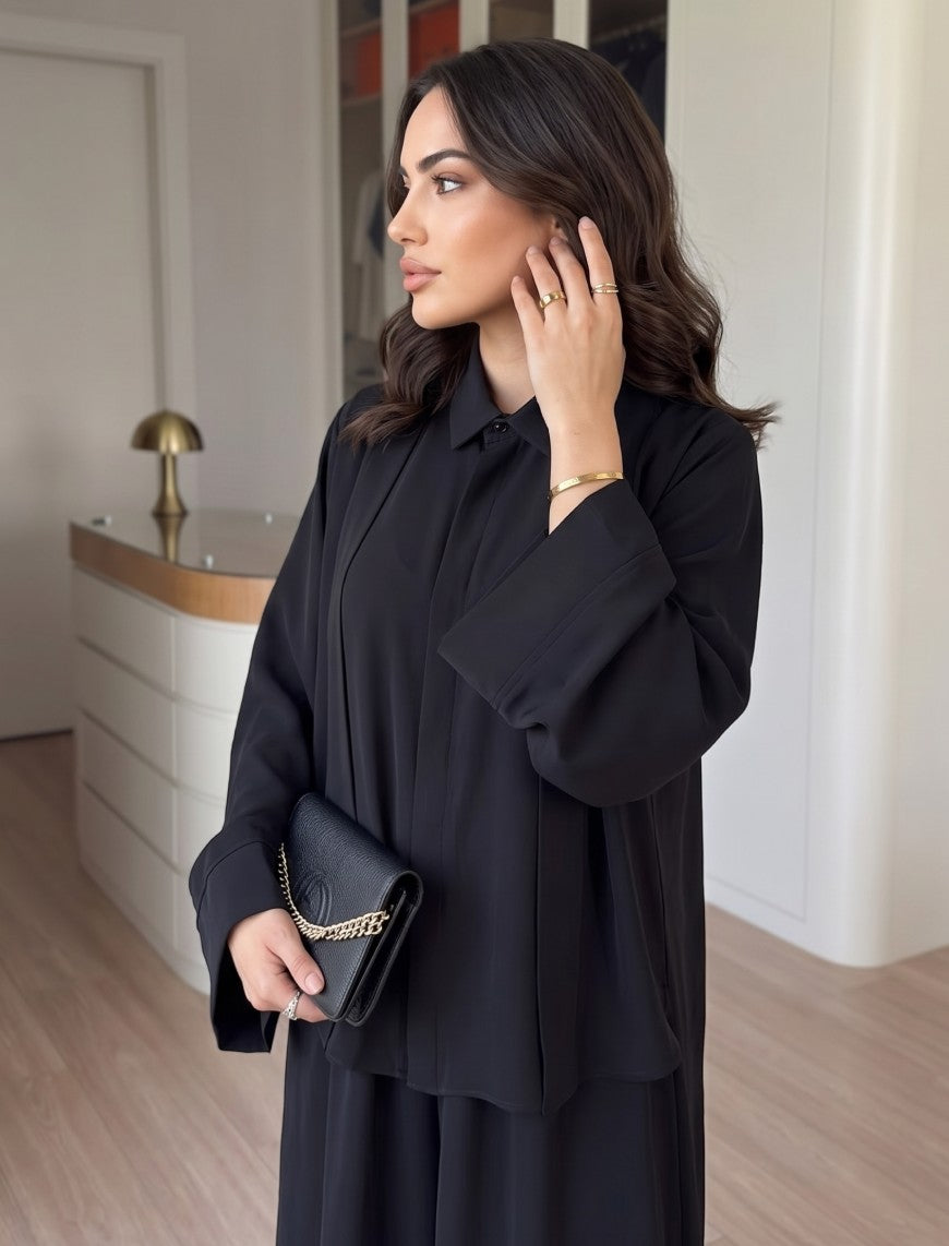 Button Down Grace Set - Black